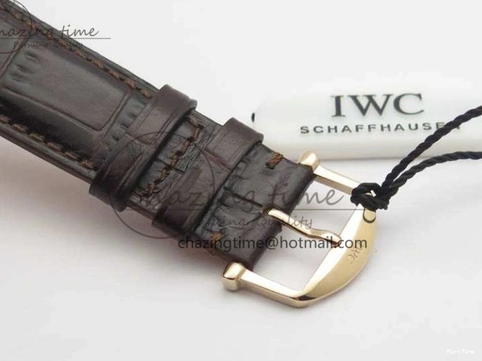 MIROTIME 0112 Da Vinci IW356601 RG TW 1:1 Best Edition White Dial On Brown Leather Strap A DailyWear 7237